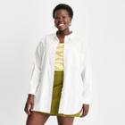 Women's Long Sleeve Oversized Linen Shirt - Future Collective With Gabriella Karefa-johnson White