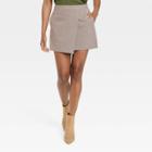 Women's A-line Skirt - A New Day Dark Brown Plaid