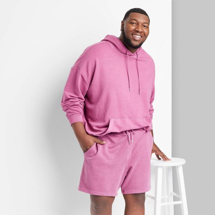 Men's Big & Tall 6 Knit Cargo Shorts - Original Use Washed Magenta 2xlt, Vibrant Purple