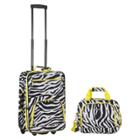 Rockland Rio 2pc Softside Carry On Luggage Set - Lime Zebra, Green Zebra