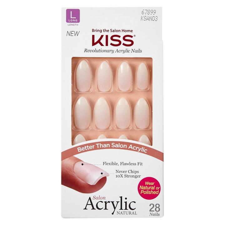 Kiss Naturals Kiss Salon Acrylic Natural Nails Forbidden Stiletto Shaped Nails
