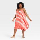 Women's Plus Size Dip-dye Sleeveless Dress - Knox Rose Coral