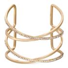 Sugarfix By Baublebar Double-cross Crystal Cuff Bracelet - Clear Gold, Women's, Gold Clear