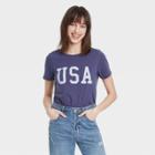 Grayson Threads Women's Usa Short Sleeve Graphic T-shirt - Blue