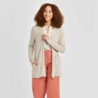 Women's Long Sleeve Open Neck Cardigan - A New Day Light Brown