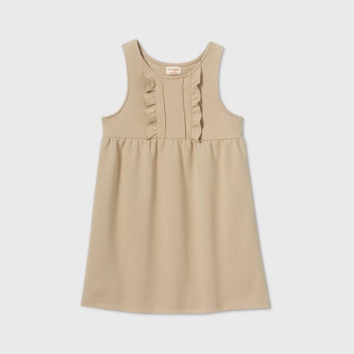 Girls' Stretch Uniform Jumpsuit - Cat & Jack Beige