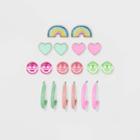 Girls' 9pk Neon Earrings - Cat & Jack , One Color