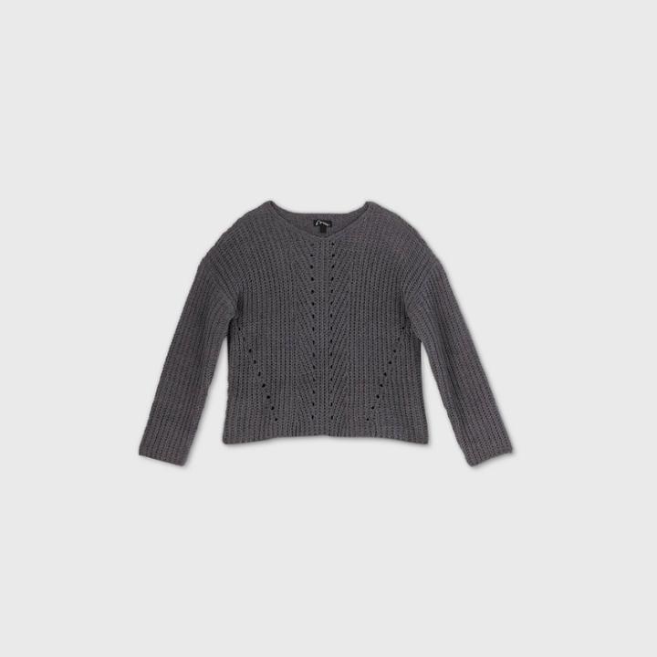 Girls' Chenille Pullover - Art Class Gray
