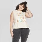 Women's Plus Size Feel All The Feels Cropped Tank Top - Fifth Sun (juniors') - White