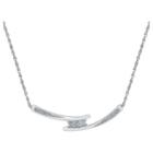 Target Diamond Accent White Diamond Miracle/prong Set Three-stone Necklace In Sterling Silver (ij-i2-i3), Women's