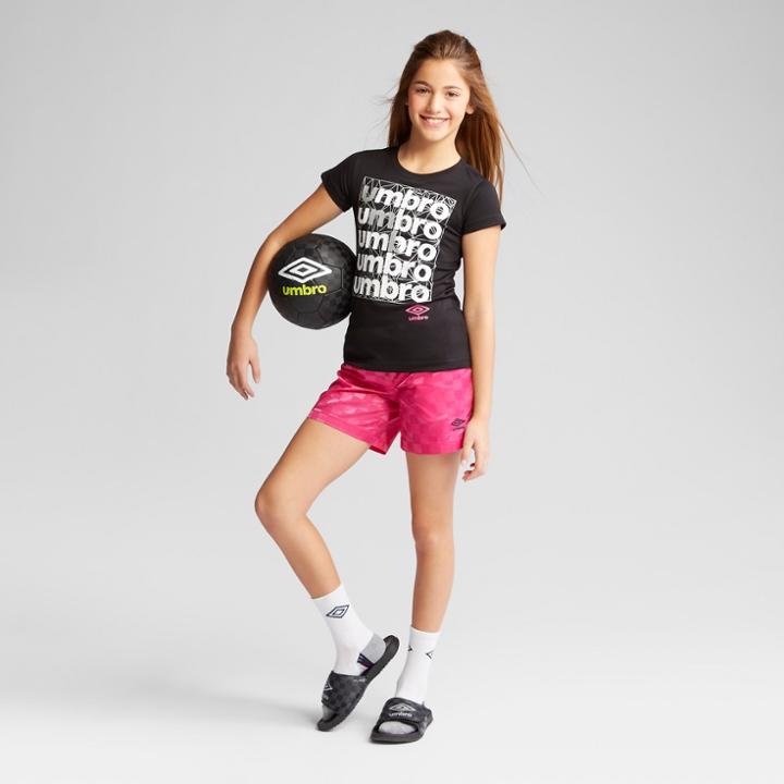 Umbro Girls' Graphic Logo Tech T-shirt - Black