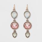 Linear Drop Round And Teardrop Resin Stone Earrings - A New Day,