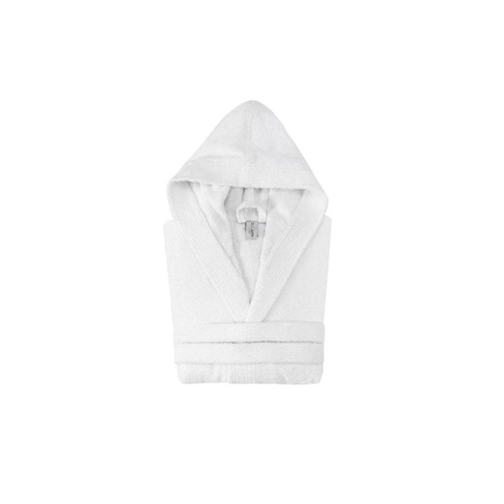 Hooded Turkish 100% Cotton Bathrobe White - Enchante Home