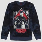 Men's Long Sleeve Stranger Things Stranger Cast Fleece Hooded Pullover Sweatshirt - Navy