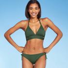Women's Faux Wrap Bikini Top - Kona Sol Dark Green
