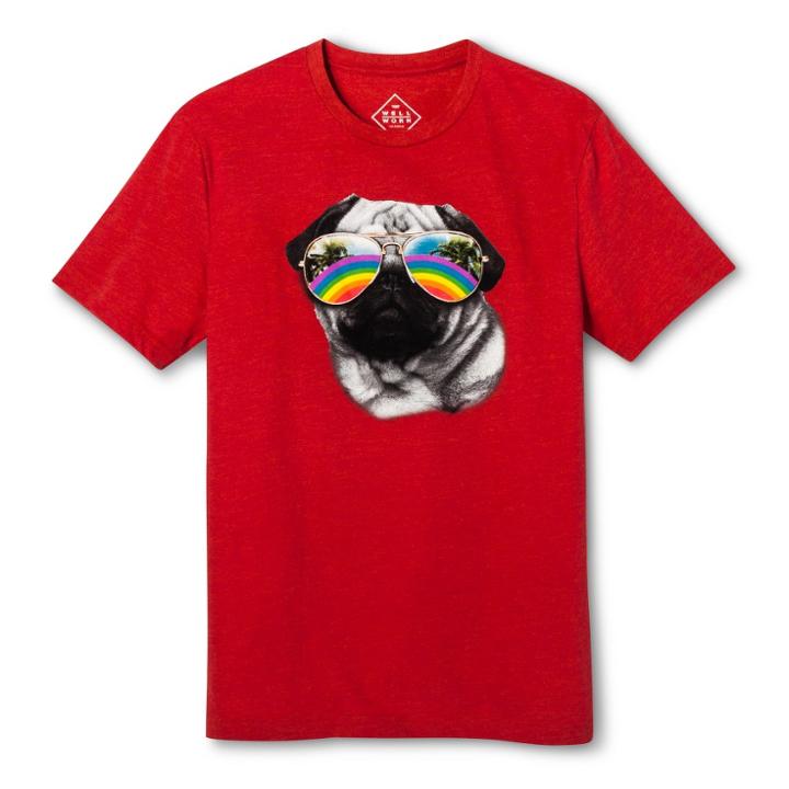 Well Worn Pride Adult Big & Tall Short Sleeve Pug T-shirt - Red Puree 3xl, Adult Unisex