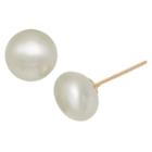 Tiara 14k Yellow Gold 11mm Freshwater Pearl Stud Earrings, White