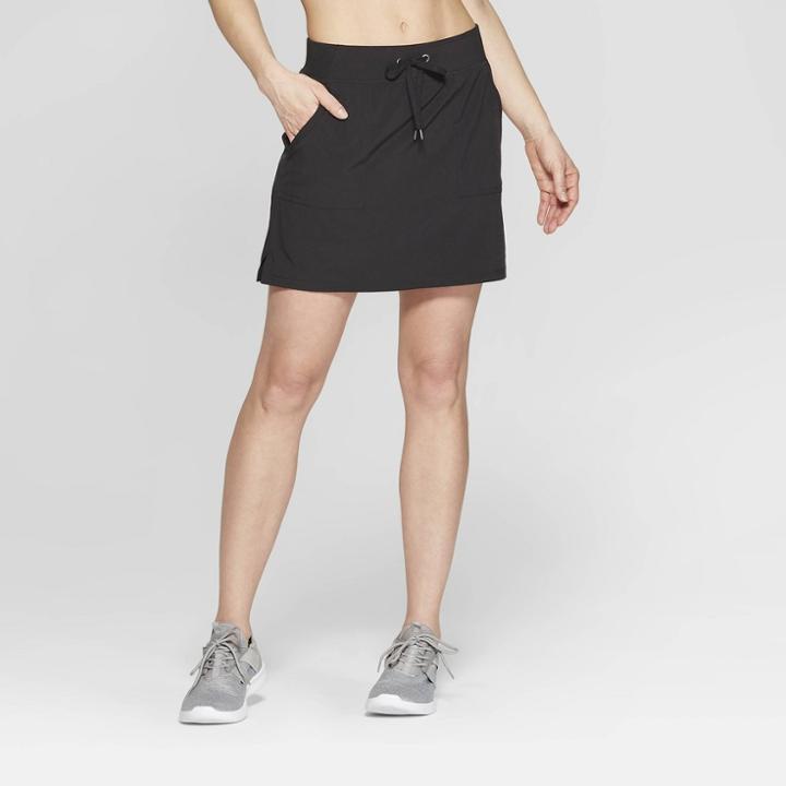 Women's Woven Mid-rise Skort - C9 Champion Black