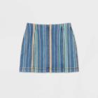 Women's Striped High-rise Seamed Denim Mini Skirt - Wild Fable Blue