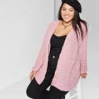 Women's Plus Size Popcorn Open Cardigan - Wild Fable Old Rose