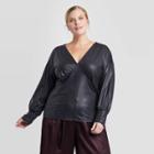 Women's Plus Size Dolman V-neck Top - Prologue Black 1x, Women's,
