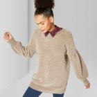Women's Scoop Neck Long Sleeve Tunic - Wild Fable French Almond