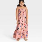 No Brand Pride Kids' Sleeveless Abstract Rainbows A-line Dress - Pink