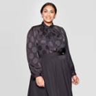 Women's Plus Size Long Sleeve Collared Blouse - Who What Wear Black 2x, Women's,