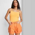 Women's Super-high Rise Rolled Cuff Mom Jean Shorts - Wild Fable Orange