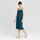 Women's Satin Slip Dress - A New Day Blue