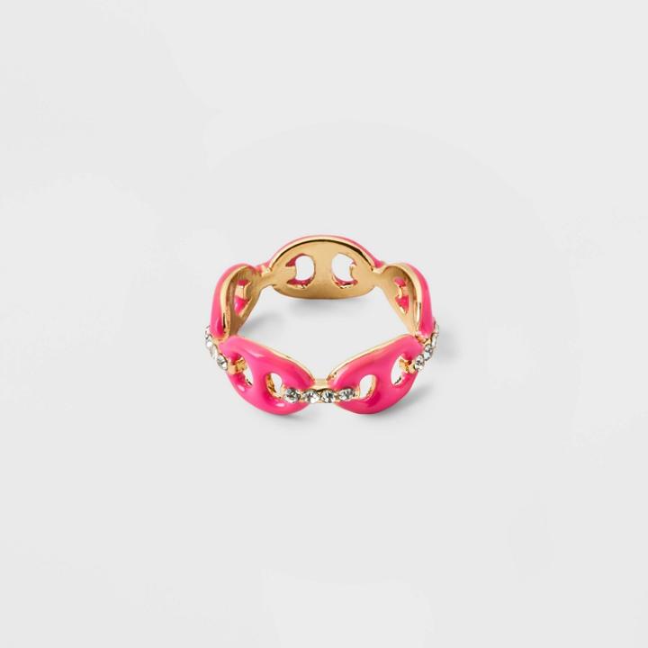Sugarfix By Baublebar Mixed Media Link Chain Ring - Pink