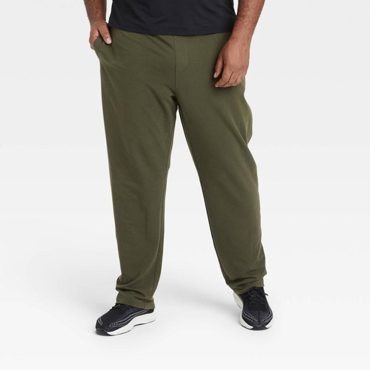 Men's Big & Tall Fleece Pants - All In Motion Olive
