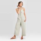 Women's Mid-rise Sleeveless Ankle Length Straight Leg Jumpsuit - Universal Thread Gray
