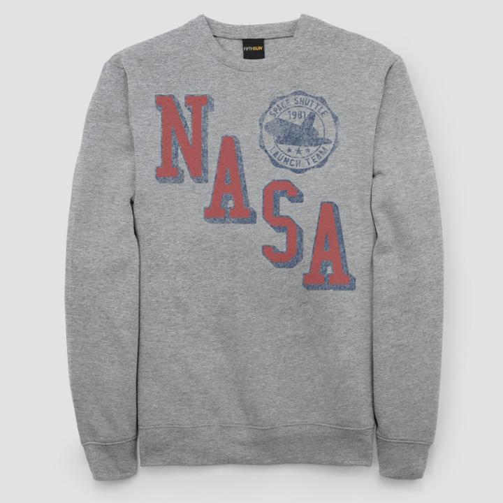 Men's Nasa Long Sleeve Pullover Sweatshirt - Athletic Heather