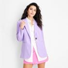 Women's Oversized Watercolor Blazer - Future Collective With Gabriella Karefa-johnson Light Purple Xxs