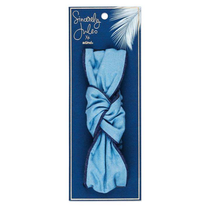 Scünci Sincerely Jules By Scunci Jean Blue Piping Hair Elastic