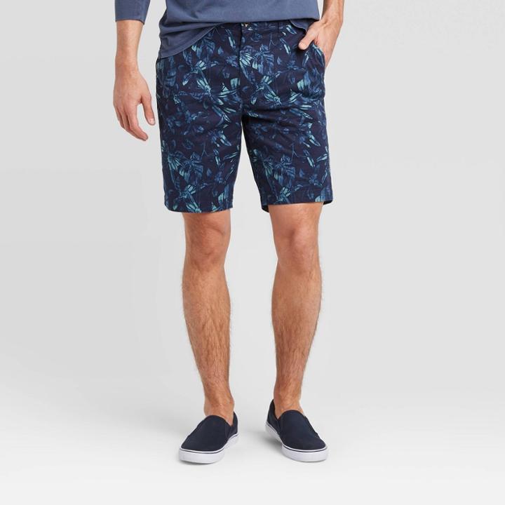 Men's 9 Chino Shorts - Goodfellow & Co Floral Blue