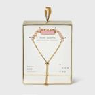 Semi-precious Rose Quartz Double Strand Bolo Bracelet - A New Day Pink