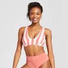 Sunn Lab Swim Women's Striped Bralette Bikini Top - Antique/pearl D/dd Cup, Pink