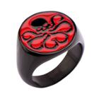 Men's Marvel Avengers Hydra Stainless Steel Logo Ring - Black,