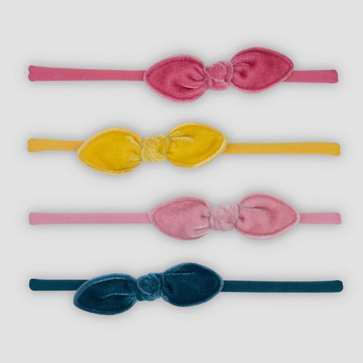 Baby Girls' 4pk Velvet Bow Headwrap Set - Just One You Made By Carter's