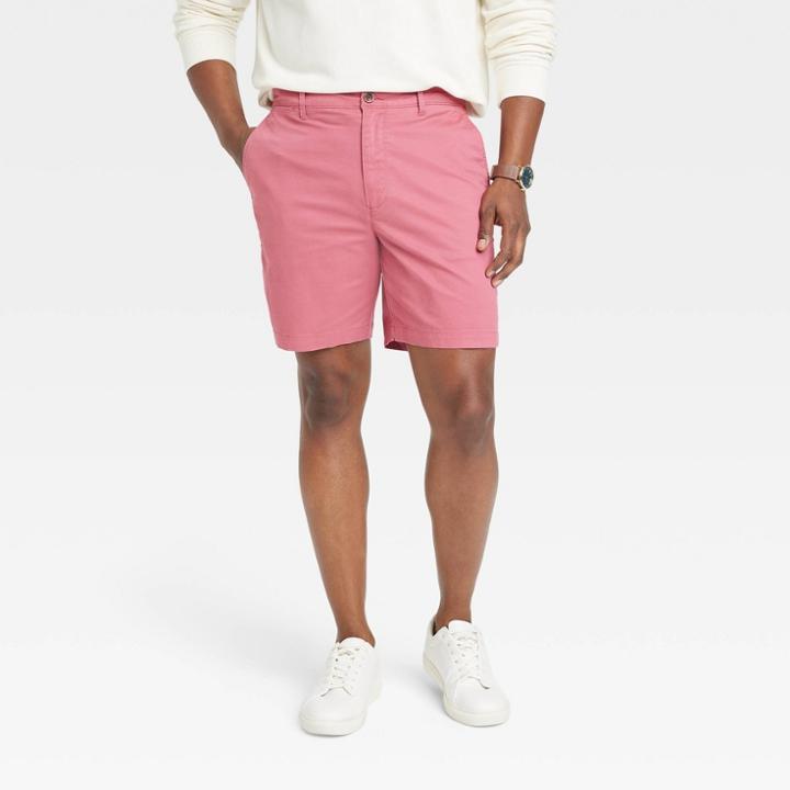 Men's Every Wear 7 Slim Fit Flat Front Chino Shorts - Goodfellow & Co Red