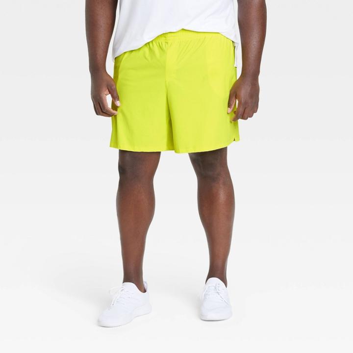 Men's Big & Tall Stretch Woven Shorts 7 - All In Motion Lime
