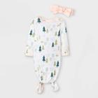 Baby Girls' Earth & Sky Nightgown With Headwrap - Cloud Island Light Pink