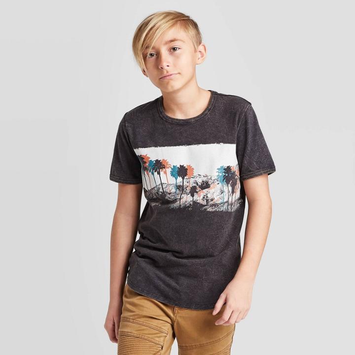Petiteboys' Palm Tree Short Sleeve T-shirt - Art Class Black