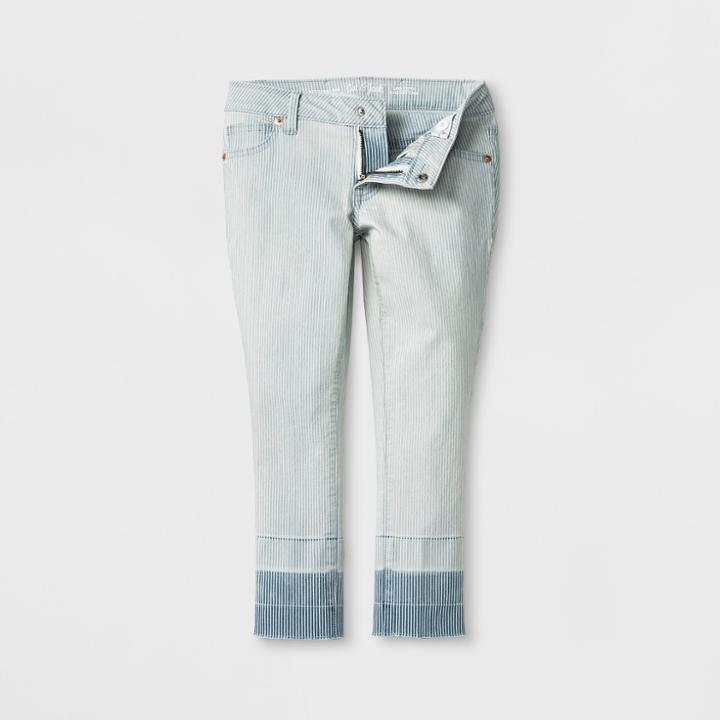 Plus Size Girls' Denim Stripe Super Skinny Cropped Jeans - Cat & Jack Indigo