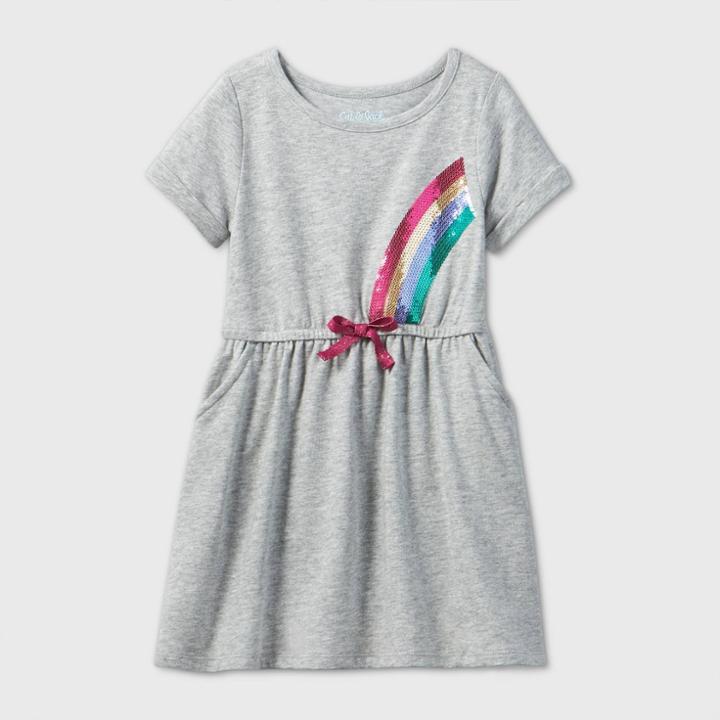 Toddler Girls' Rainbow Sequin Dress - Cat & Jack Gray