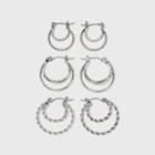 Click Top Faux Duo Hoop Earring Set 3pc - Wild Fable Worn