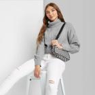 Women's Cropped Turtleneck Pullover Sweater - Wild Fable Heathered Gray