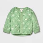 Baby Girls' Diamond Quilted Denim Jacket - Cat & Jack Green Newborn